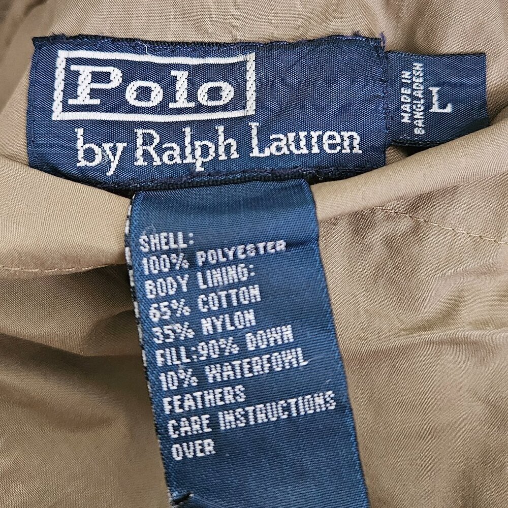 POLO Ralph Lauren Reversible Down Vest Hunter Green/Tan L - Picture 3 of 11